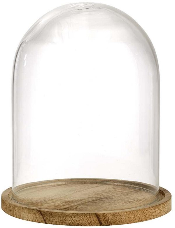 Campana in Vetro con Base in Legno