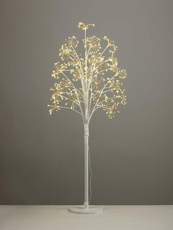 Albero in Metallo Dorion Bianco a Luce Calda Fissa