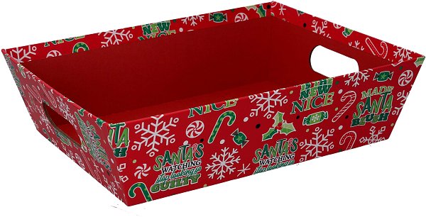 Cesta rettangolare in cartone Fiocchi di Neve
