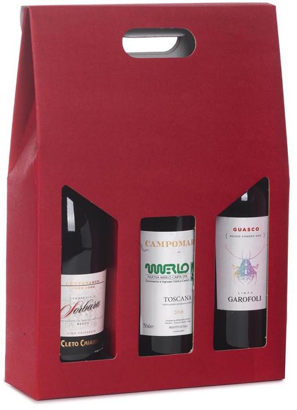 Scatola Portabottiglie Liscia Bordeaux