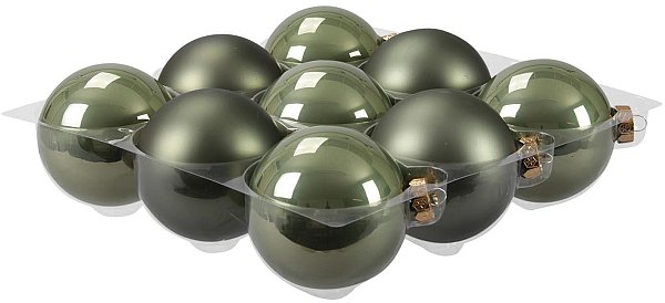 Sfere di Vetro Verde Lucido e Satinato