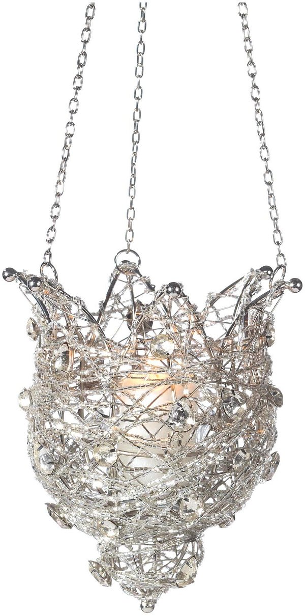 Candeliere Appendibile Silver in Metallo Traforato