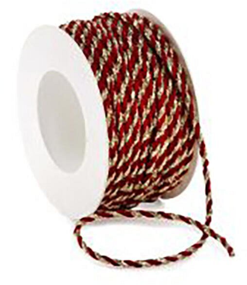 Cordino Cotone con Glitter Rosso/Oro