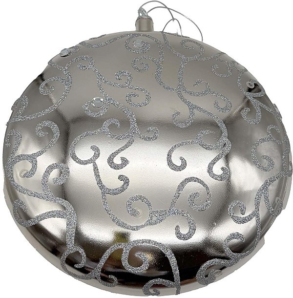 Decoro Medal argento specchiato con glitter