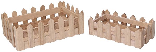 Set Cassette in Legno Naturale Rettangolare