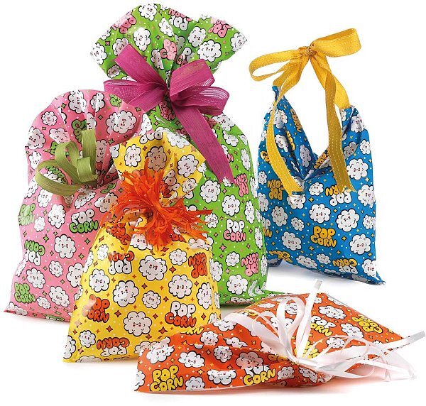 Buste Regalo Perlate Pop Corn Assortite in 5 Colori