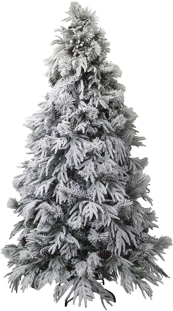 Albero Sanford Innevato con Pigne di Legno