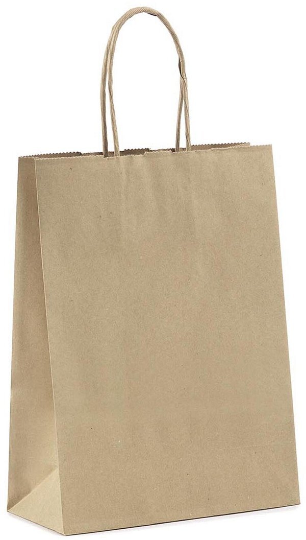 Shopper Carta Kraft Avana con Maniglia Intrecciata