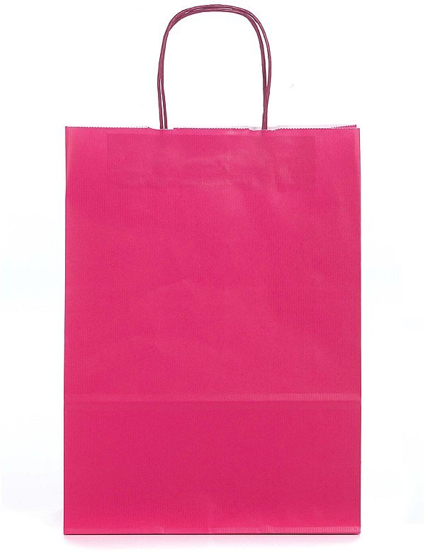 Shopper Carta Kraft Fucsia con Maniglia Intrecciata