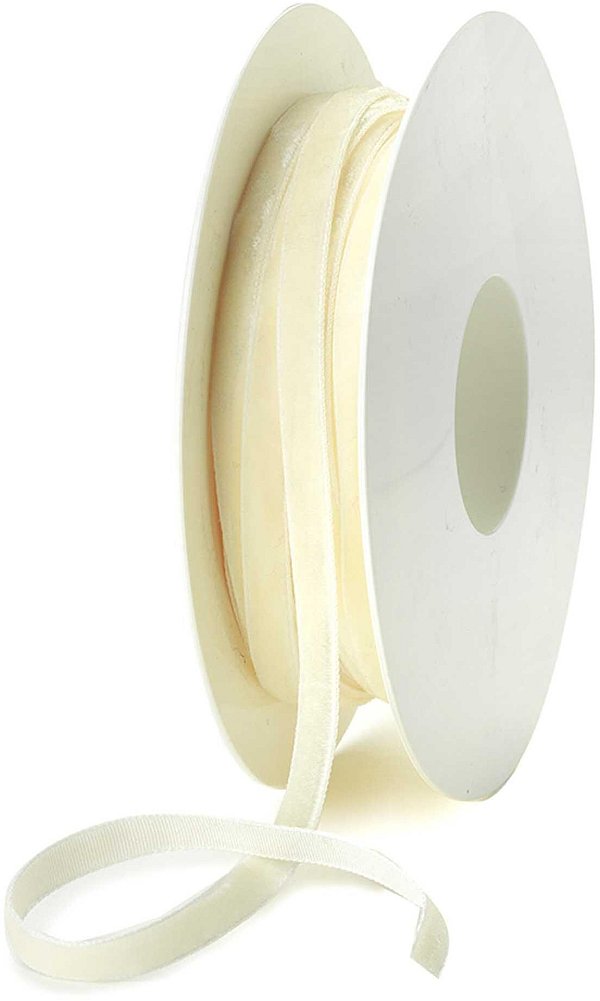 Nastro Velluto Bordato Crema