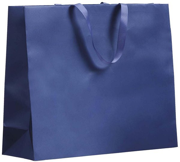 Shopper Carta Charme Blu con Maniglia in Grosgrain