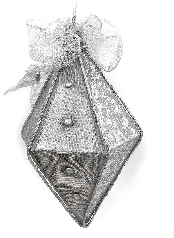 Ornamento Diamante in Cartapesta Argento