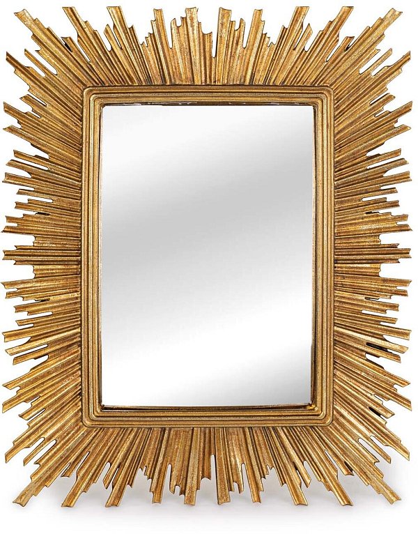 Specchio Convesso Rettangolare Oro in Poliresina