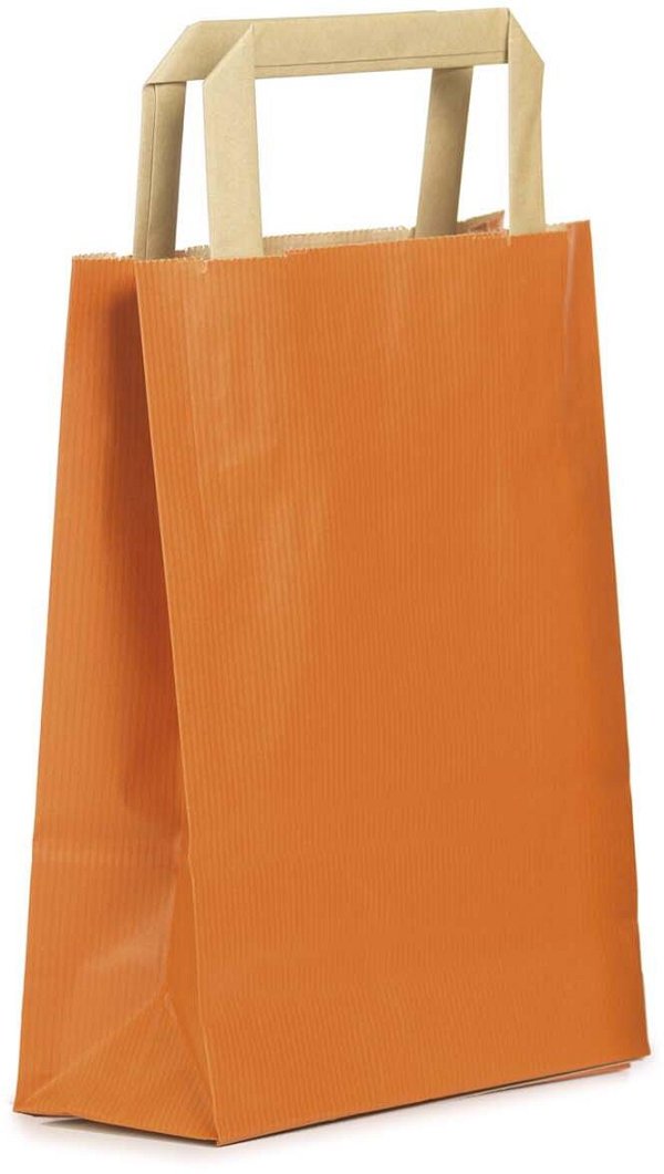 Shopper Carta Sealing Arancio con Maniglia Piatta