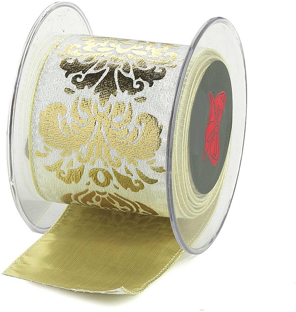 Nastro Animato Rococo Velvet Bianco/Gold con Retro Dorato