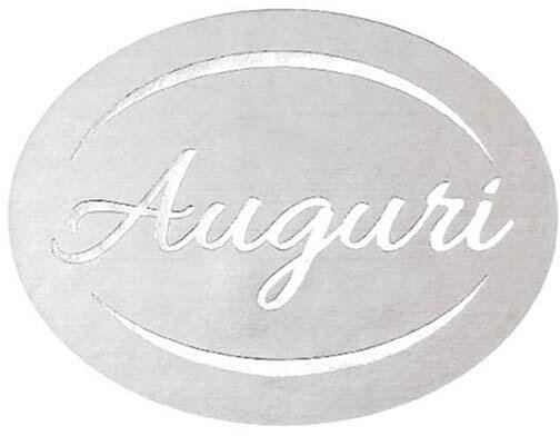 Etichette Auguri Ovali Argento con Stampa a Caldo