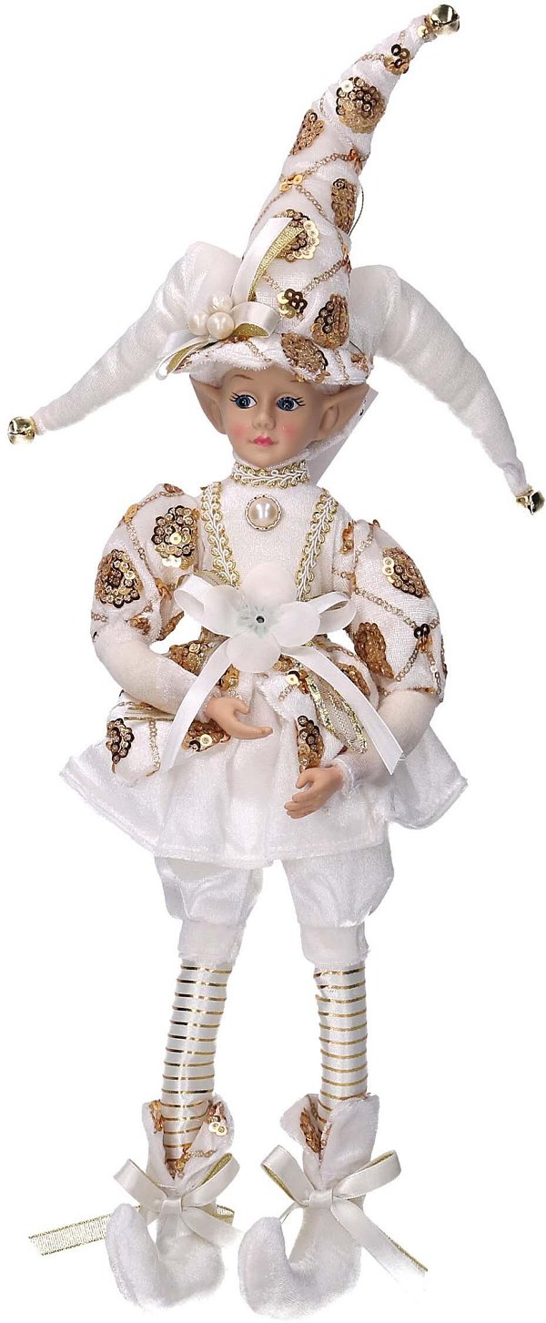 Elfo in Tessuto Bianco e Oro
