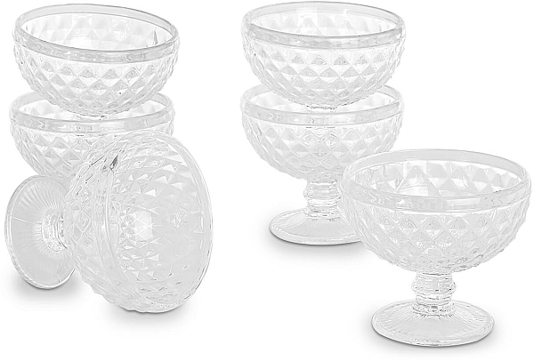 Set Coppe Dessert in Vetro Trasparente