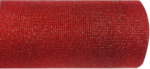 Bobina di Rete Rossa con Glitter Iridescenti