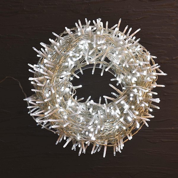 Catena Luminosa Filo Trasparente Microled Giochi di Luce Fredda