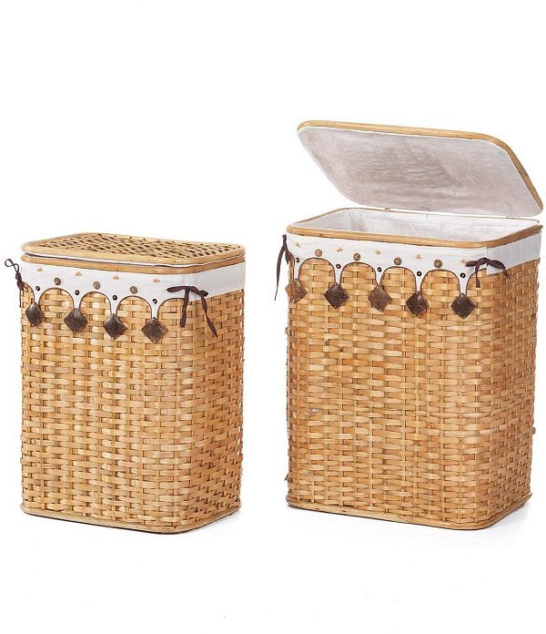Set Cestoni Portabiancheria Arturo in Rattan Naturale