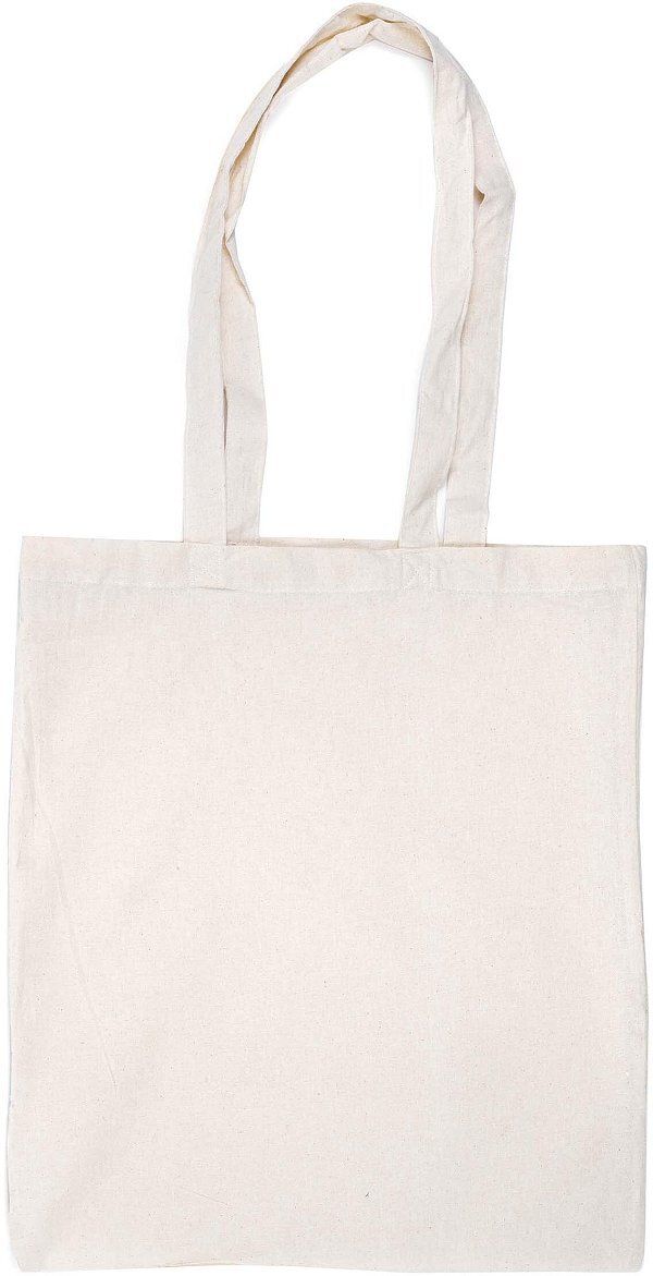 Borsa in Cotone Ecrù con Manici Lunghi