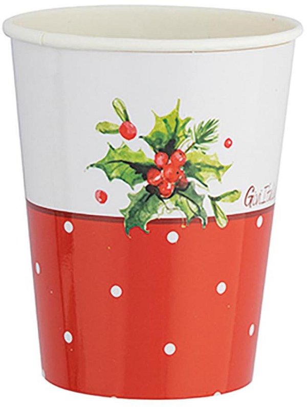 Bicchieri in Carta Holly Christmas