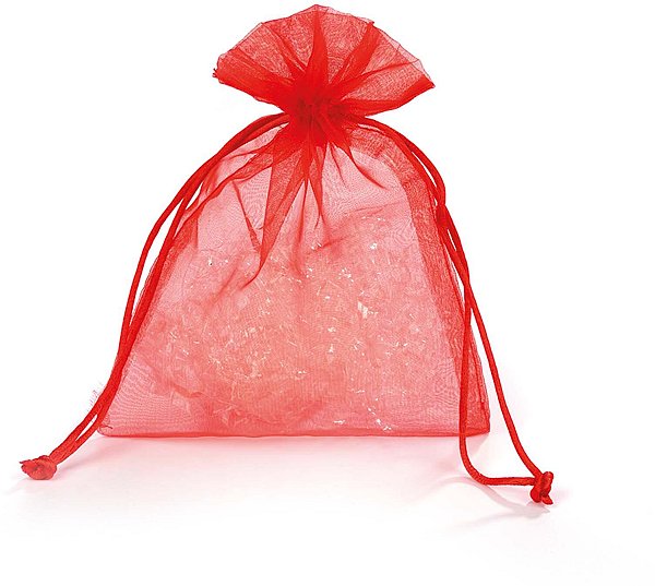 Sacchetti Organza Rosso con Cordino in Raso