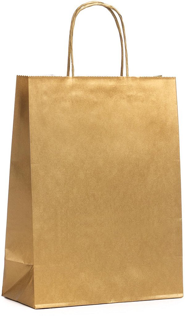 Shopper Carta Sealing Oro con Maniglia Intrecciata