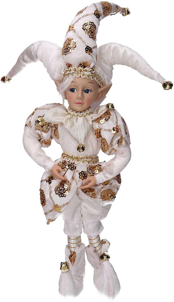Elfo in Tessuto Bianco e Oro