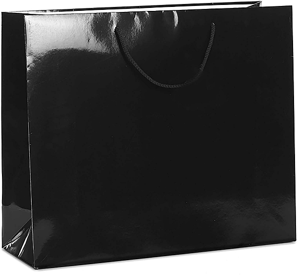 Shopper Extra Lusso Nero Plastificata Lucida