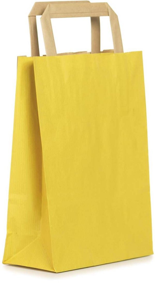 Shopper Carta Sealing Giallo con Maniglia Piatta