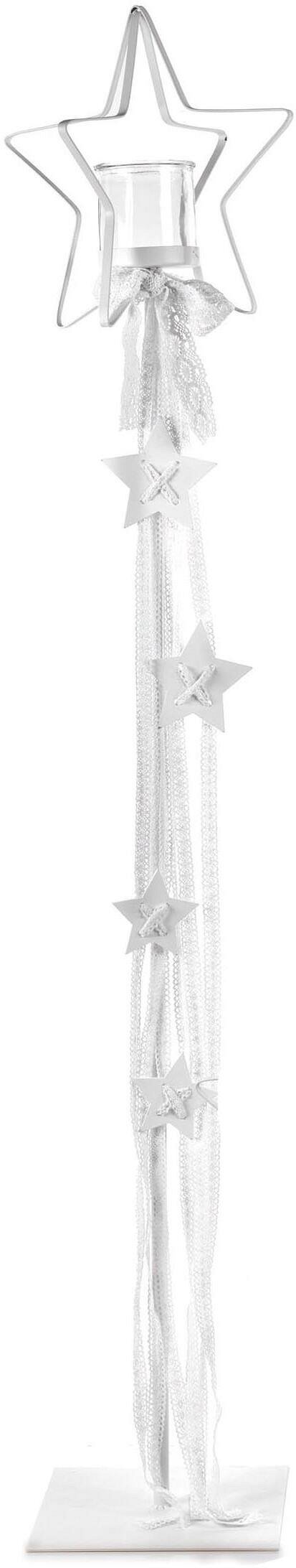 Portacandela Stella 3D in Metallo Bianco