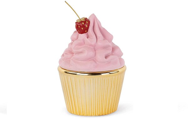 Contenitore Coppa Gelato con Fragola in Resina e Ceramica