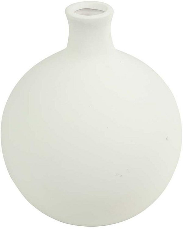 Vaso Tondo in Ceramica Bianca Aileene