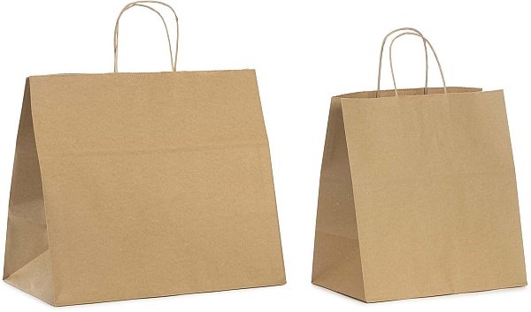 Shopper Carta Avana Take Away con Maniglia Intrecciata