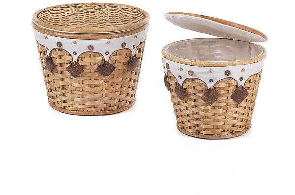 Set Scatole Arturo in Rattan Naturale