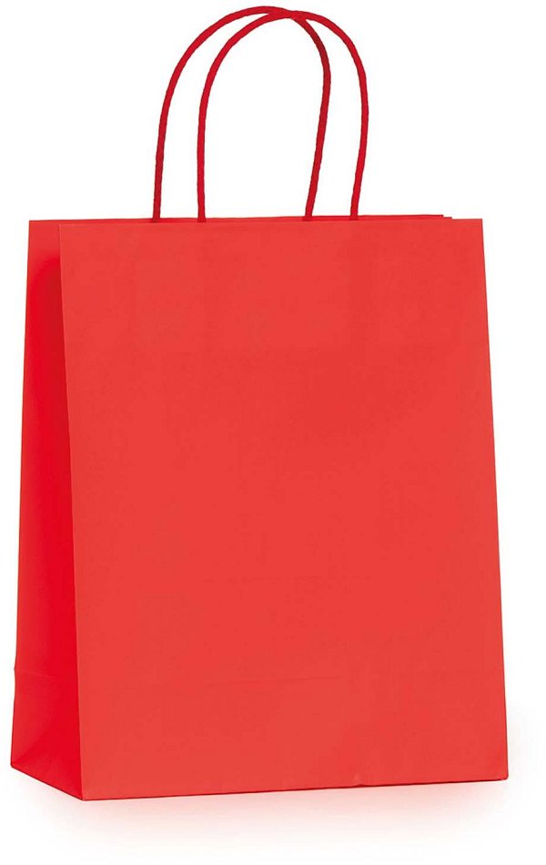 Shopper Carta Lusso Rosso con Maniglia in Cotone