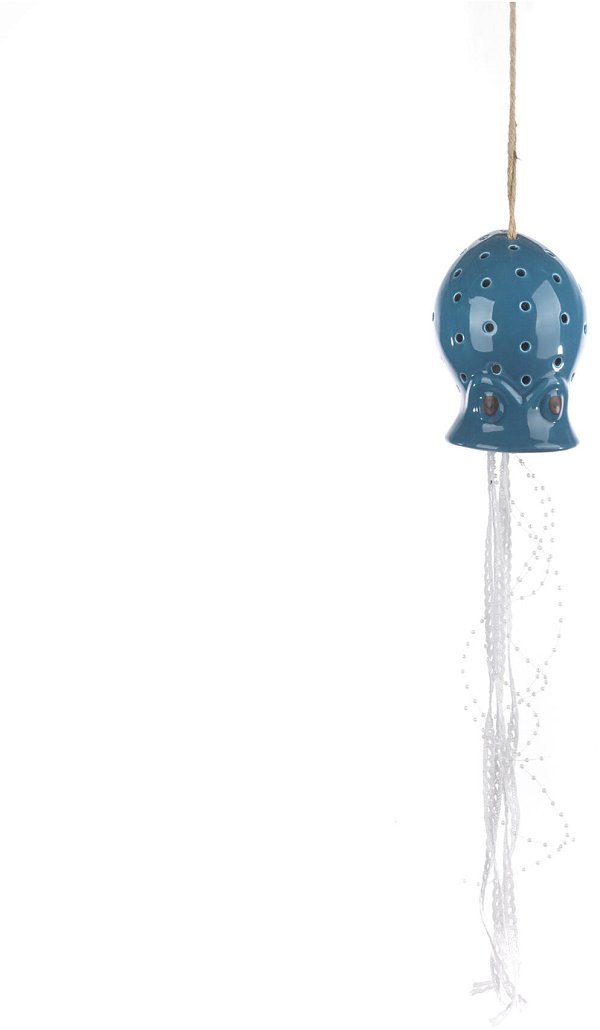 Decorazione Appendibile Piovra in Ceramica Blu