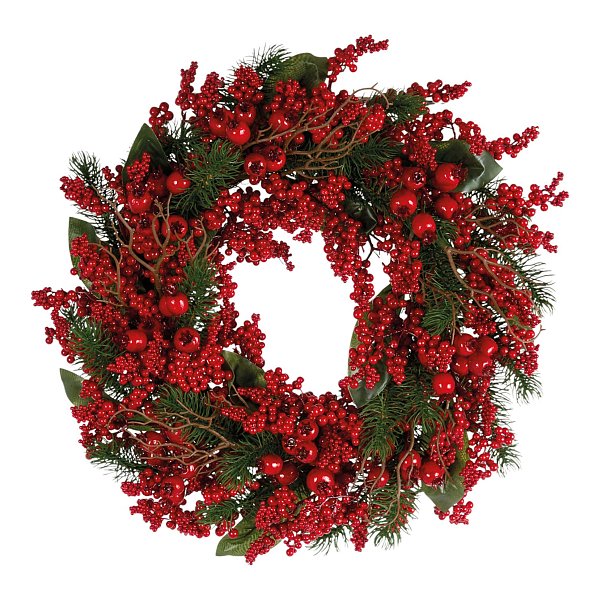 Corona di Pino con Bacche Rosse