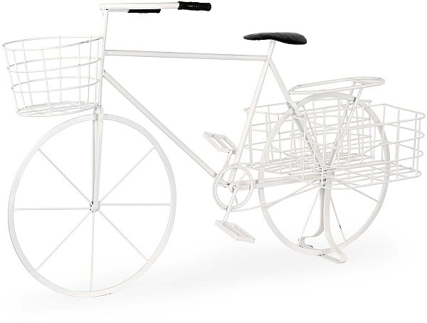 Bicicletta in Ferro Bianco con Cestini