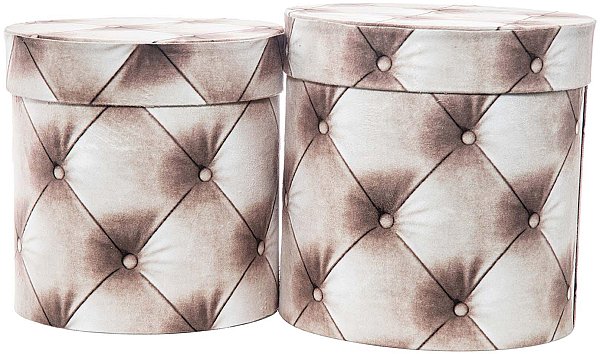 Set Cappelliere in Velluto Avorio/Marrone