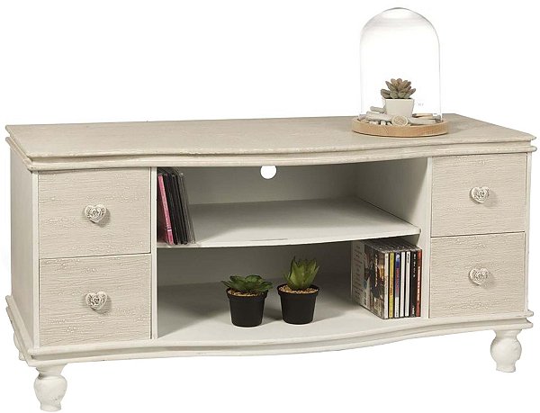 Mobile Porta TV in Legno Country Rose con 4 Cassetti + 2 Vani
