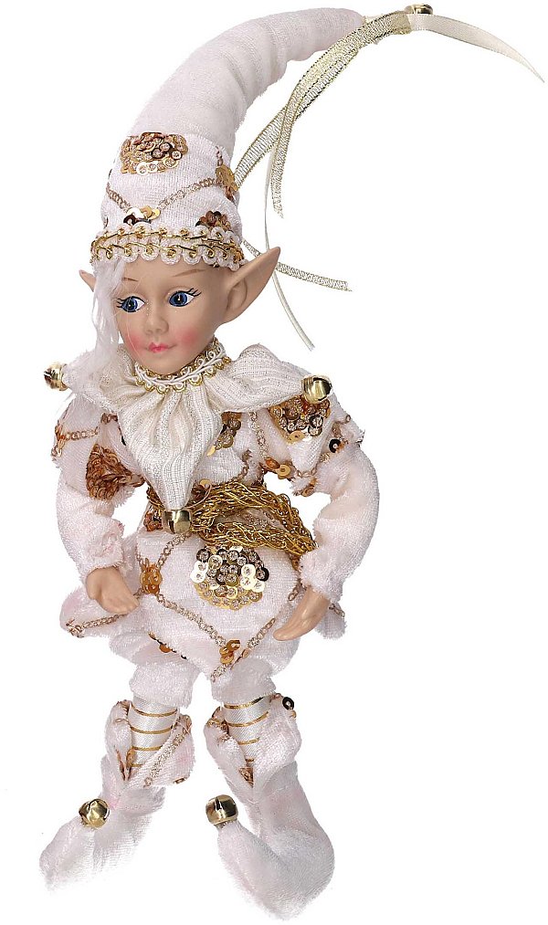 Elfo in Tessuto Bianco e Oro