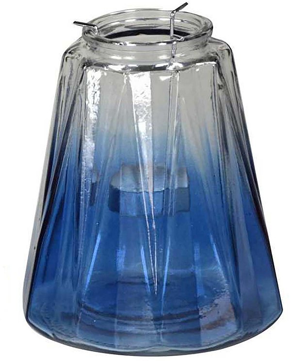 Vaso Portalumino in Vetro Blu Sfumato
