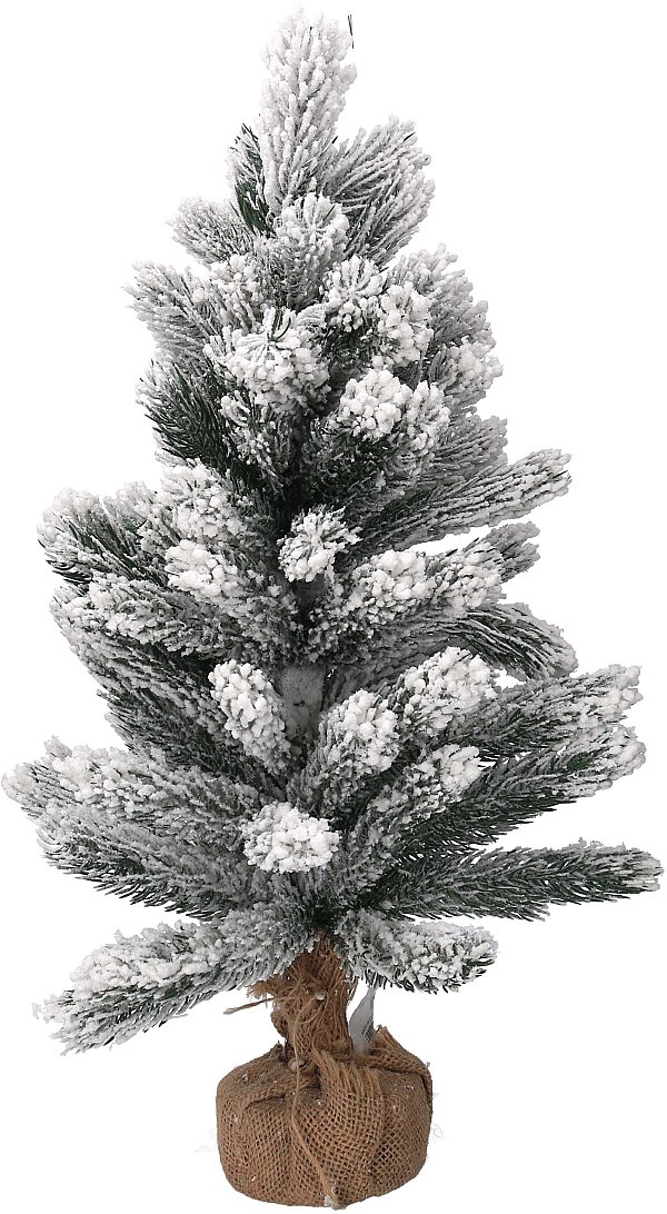 Pinetto Verde Innevato con Base in Juta
