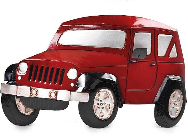 Jeep Rossa in Metallo da Appendere
