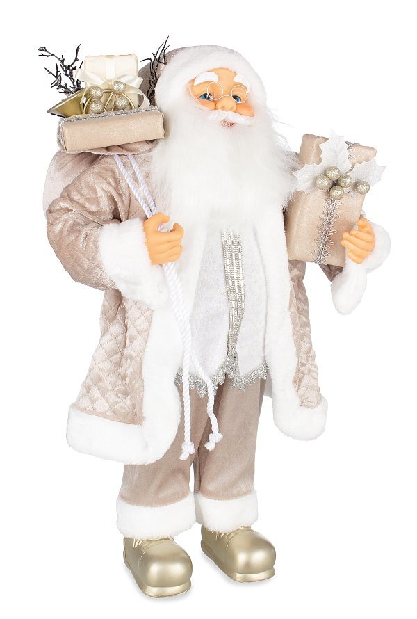 Babbo Natale Roger Beige Grande con Pelliccia