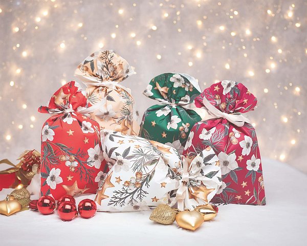 Buste Regalo Perlate White Christmas Assortite in 5 Colori