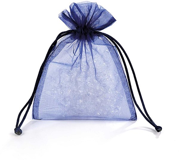 Sacchetti Organza Blu con Cordino in Raso
